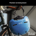 Design fietshelm voor dames - kleur blauw - oppervlak reflecteert in het donker