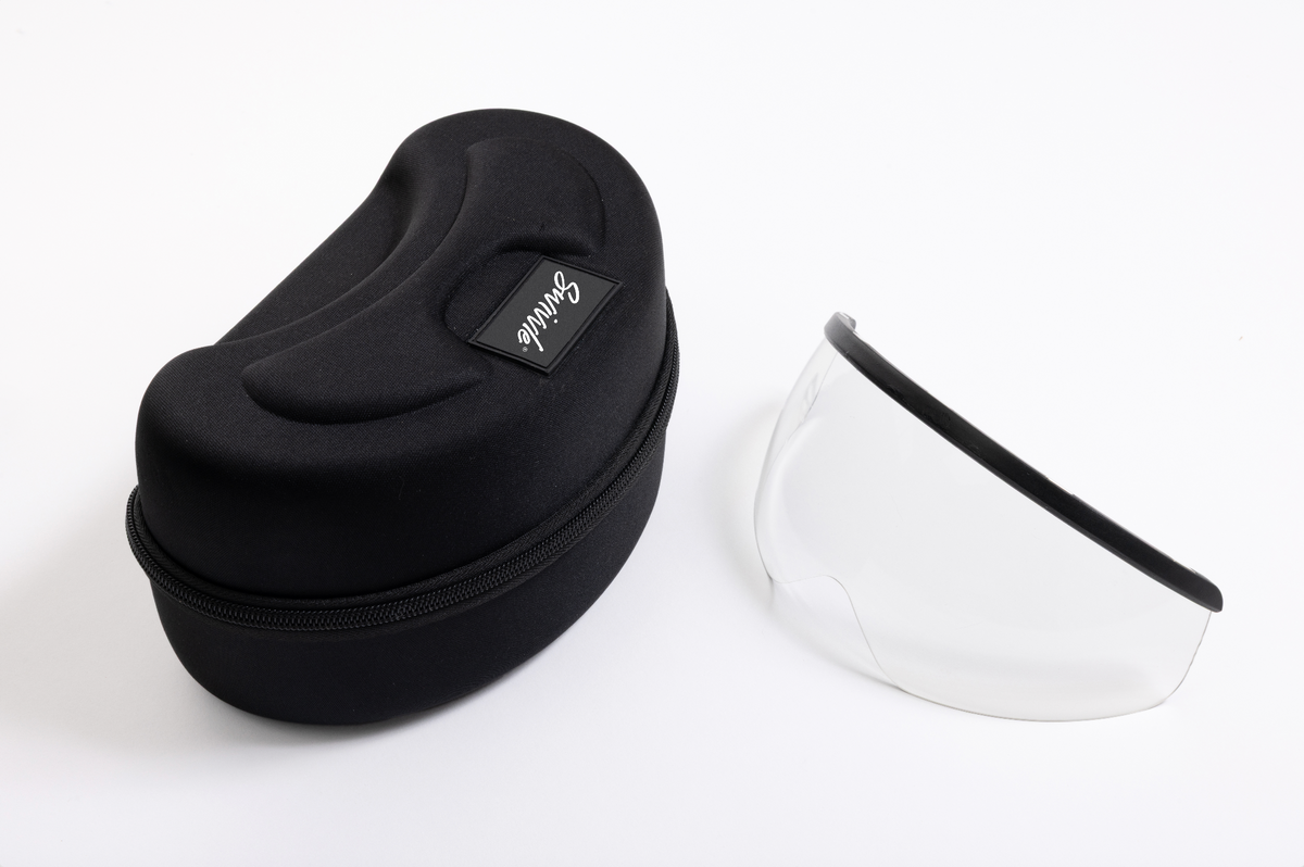 Fietshelmvizier - helder - magnetische sluiting - met opbergtas